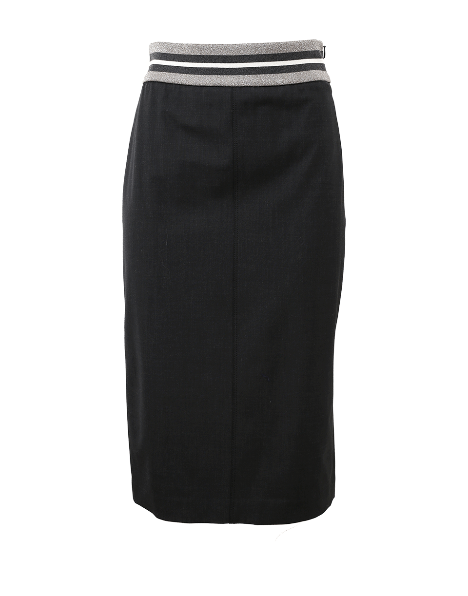 BRUNELLO CUCINELLI-Lurex Striped Pencil Skirt-