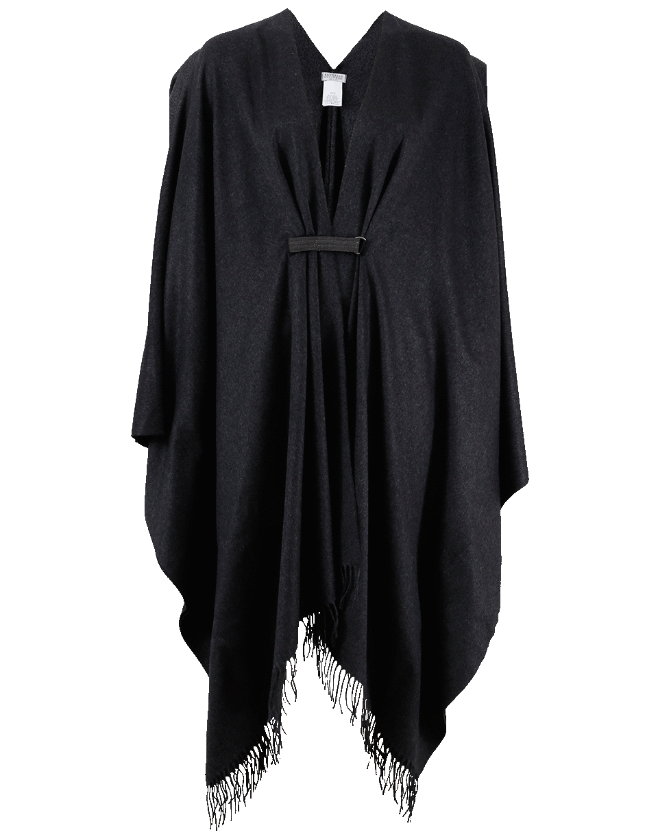 BRUNELLO CUCINELLI-Frayed Poncho-CHARCOAL