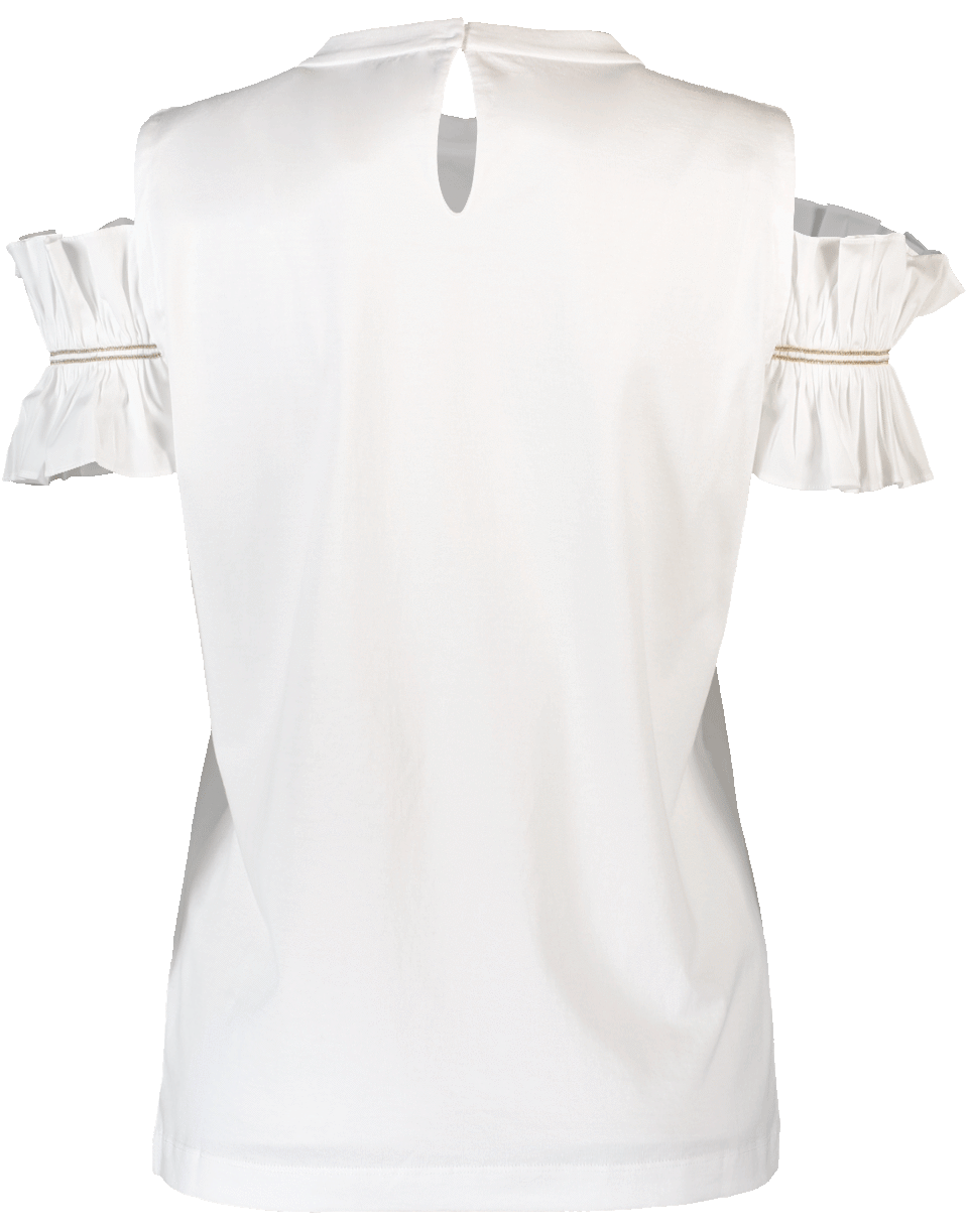 Ruched Shoulder Cotton Top CLOTHINGTOPT-SHIRT BRUNELLO CUCINELLI   