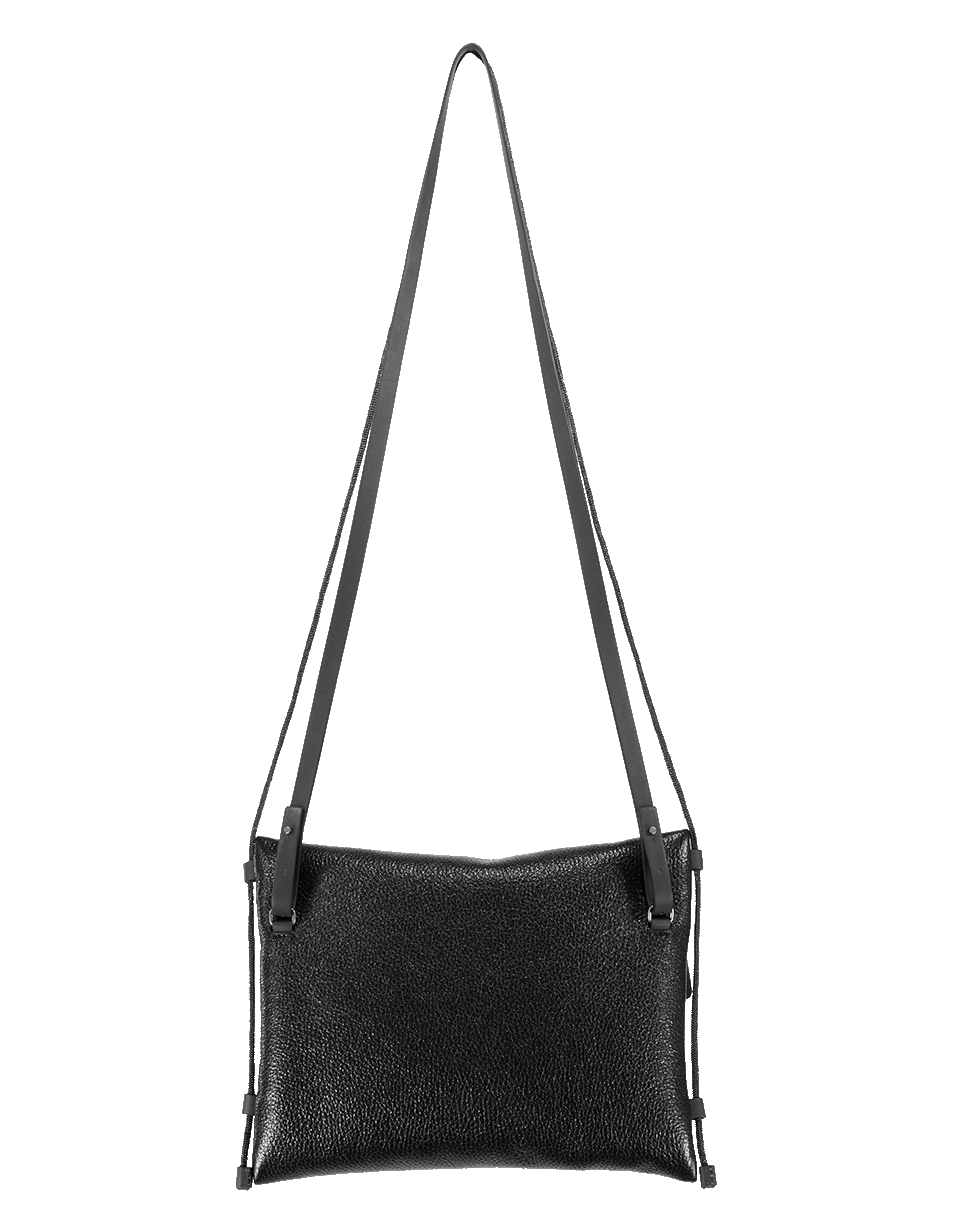 BRUNELLO CUCINELLI-Sparkle Leather Crossbody Bag-BLACK