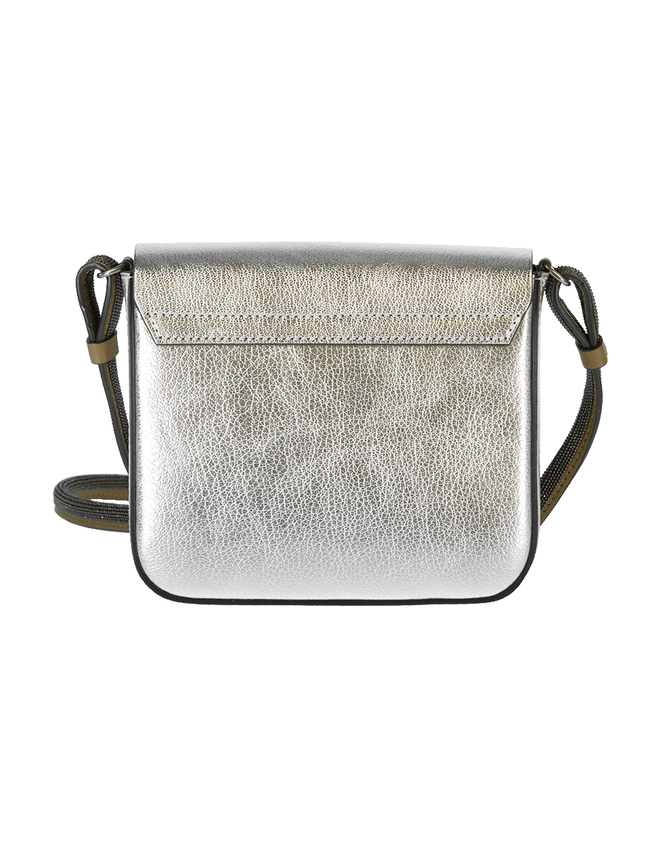 BRUNELLO CUCINELLI-Mini Metallic Shoulder Bag-SILVER