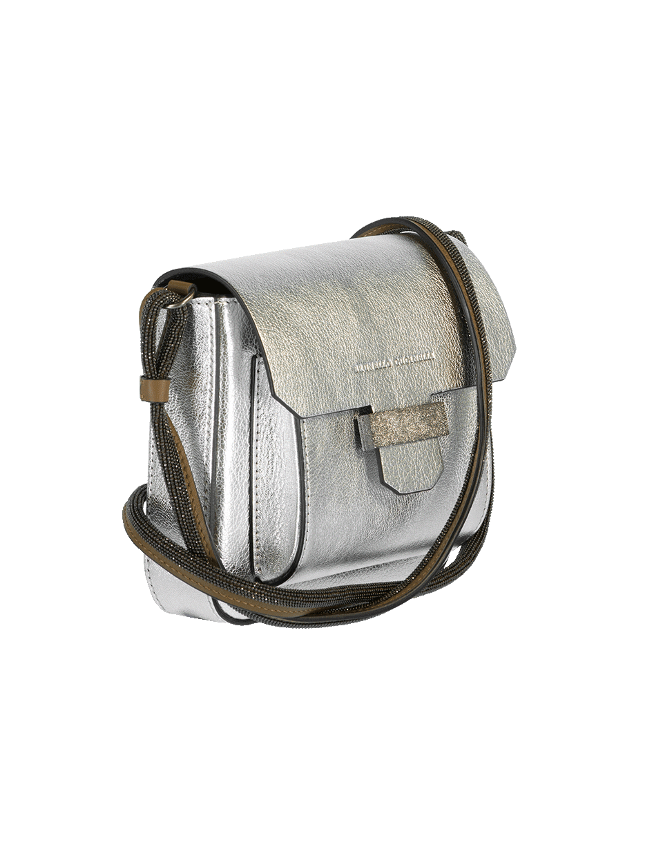BRUNELLO CUCINELLI-Mini Metallic Shoulder Bag-SILVER