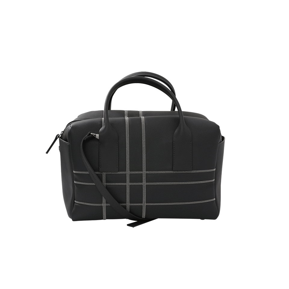BRUNELLO CUCINELLI-Leather Monili Bowler Bag-ONYX