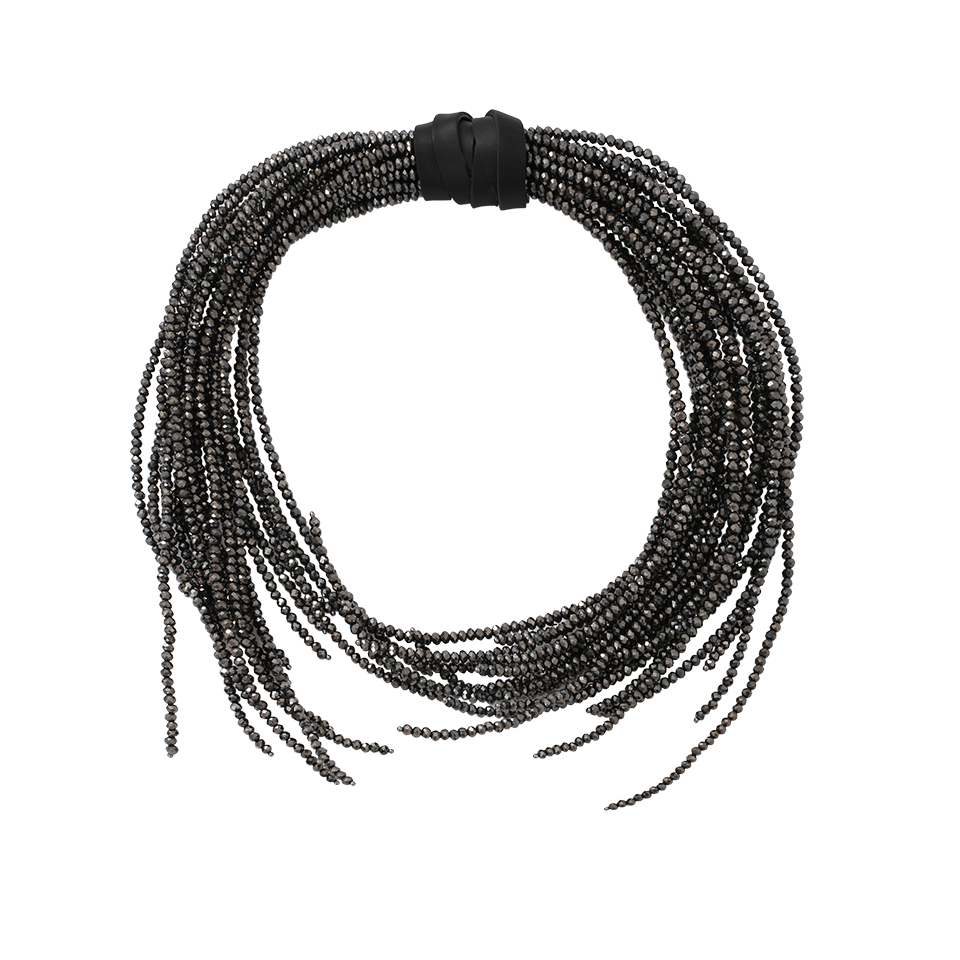 BRUNELLO CUCINELLI-Agate Wired Wrap Necklace-BLACK