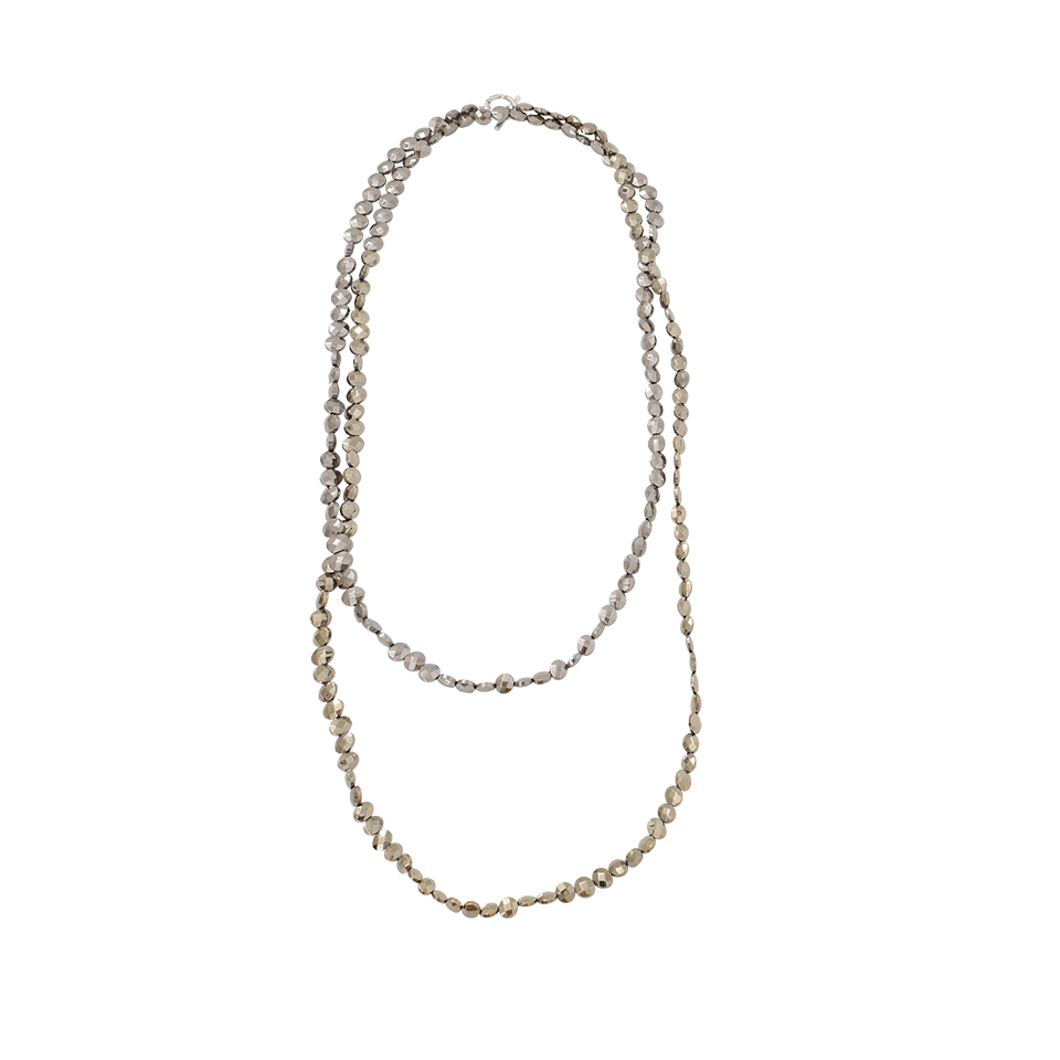 BRUNELLO CUCINELLI-Flat Bead Single Strand Necklace-PYRITE