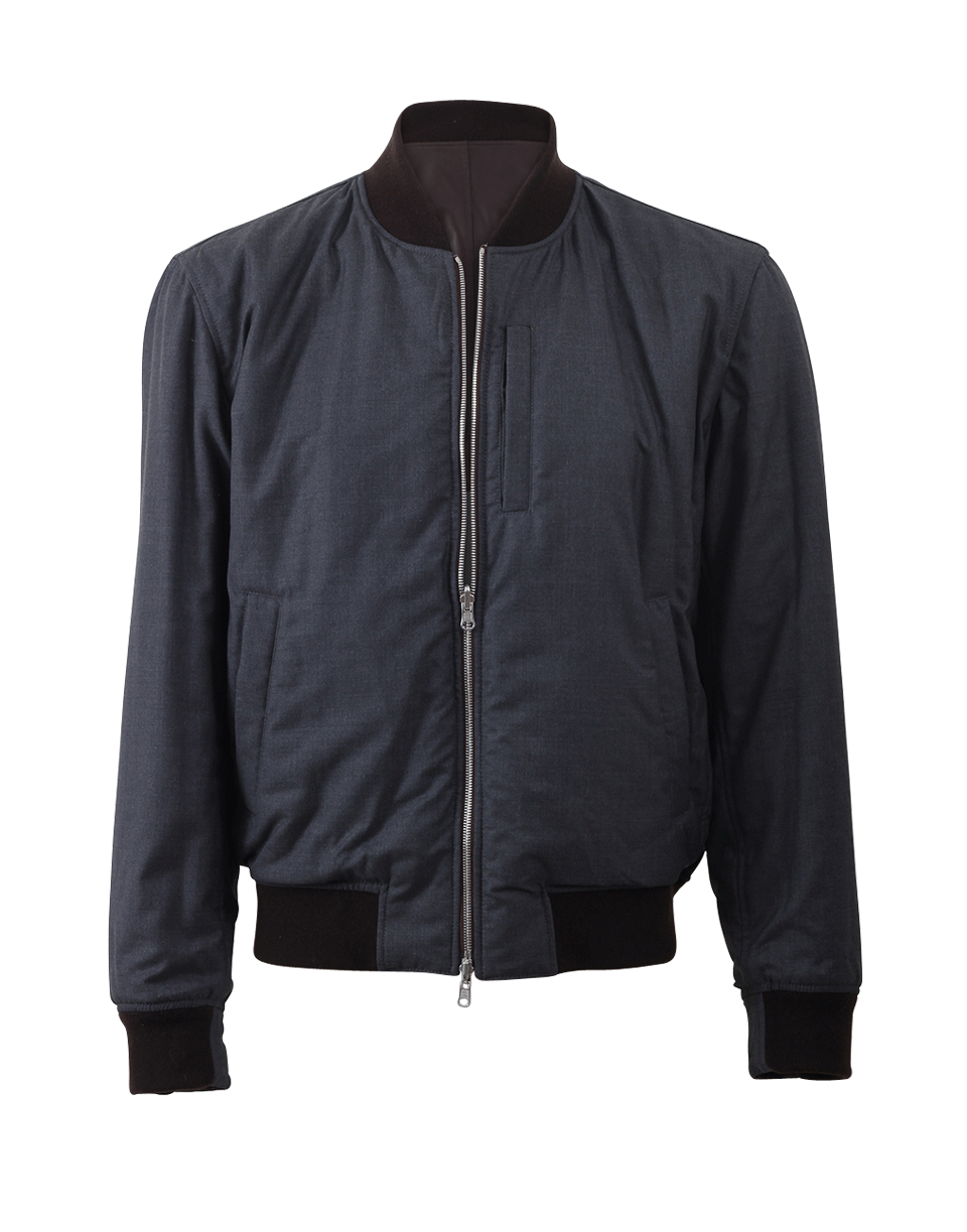 BRUNELLO CUCINELLI-Reversible Leather Wool Bomber-