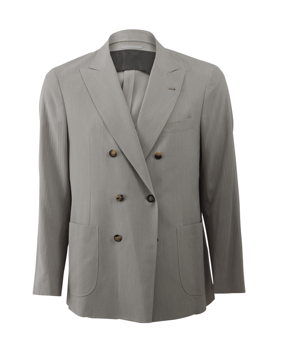 BRUNELLO CUCINELLI-Double Breasted Suit Jacket-