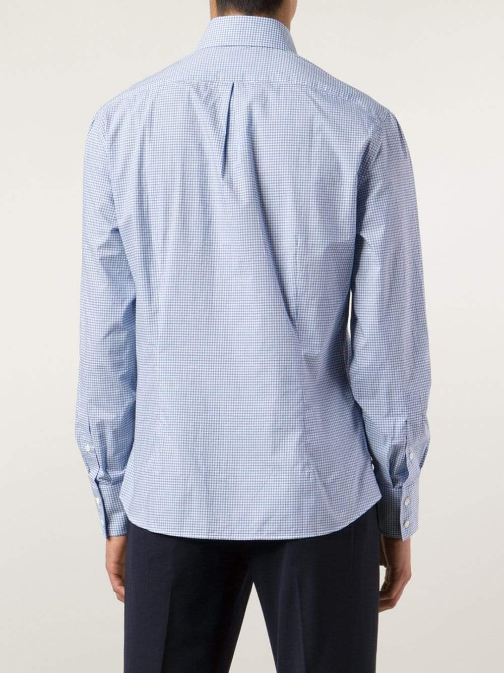 BRUNELLO CUCINELLI-Check Spread Collar Shirt-