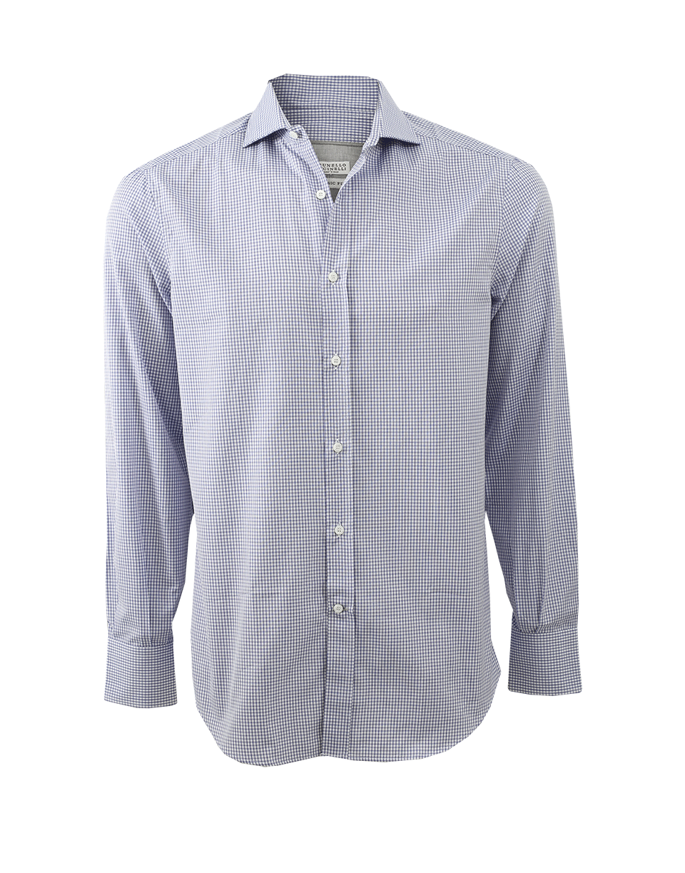 BRUNELLO CUCINELLI-Double Checkered Shirt-