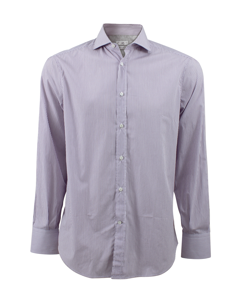 Mini Stripe Collar Shirt MENSCLOTHINGSHIRT BRUNELLO CUCINELLI   