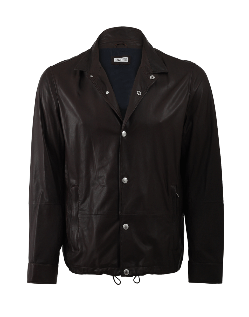 Perforated Leather Jacket MENSCLOTHINGSHIRT BRUNELLO CUCINELLI   