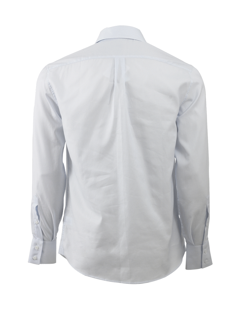 BRUNELLO CUCINELLI-Window Pane Spread Collar Shirt-