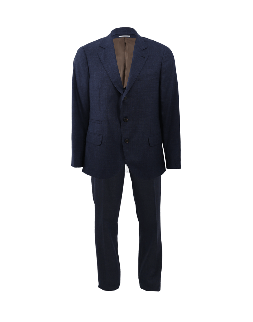 BRUNELLO CUCINELLI-Wool Solid Notch Suit-