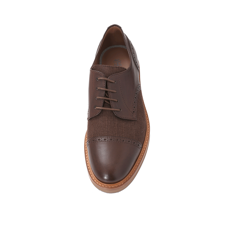 BRUNELLO CUCINELLI-Leather Cap Toe Shoe-