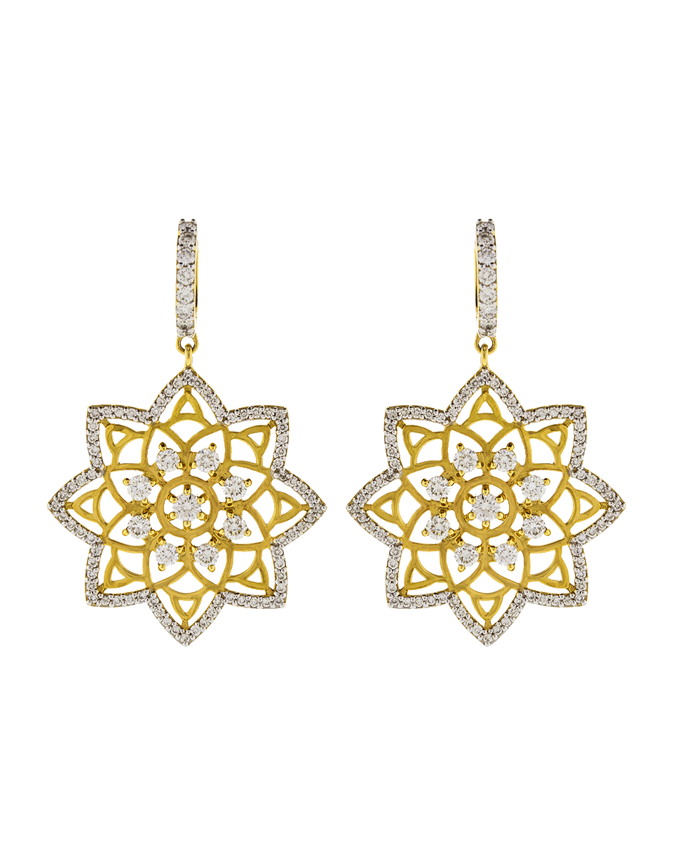 BUDDHA MAMA-Diamond Mandala Earrings-YELLOW GOLD