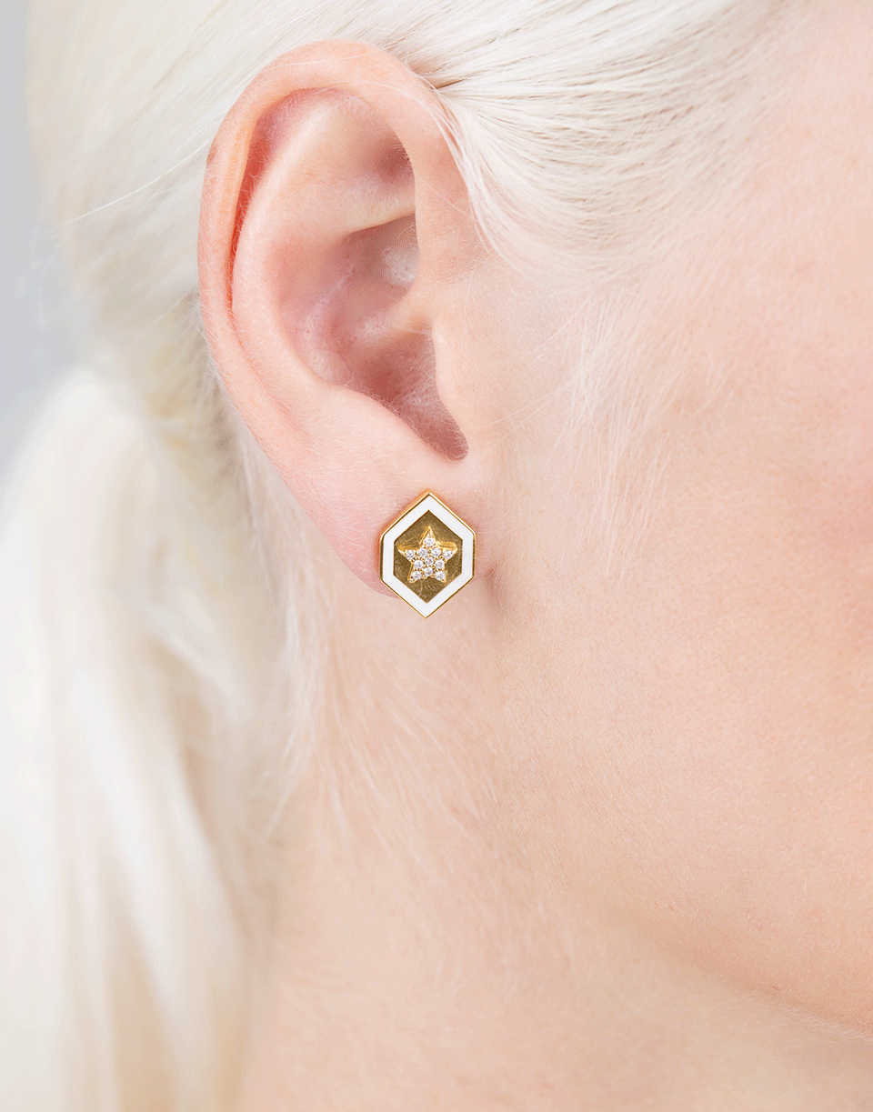 BUDDHA MAMA-Diamond Star Stud Earrings-YELLOW GOLD