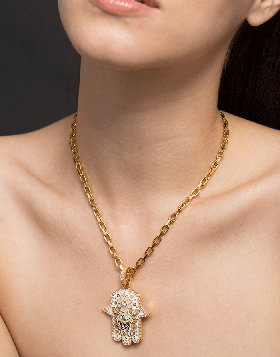 BUDDHA MAMA-Diamond Cable Chain Necklace-YELLOW GOLD