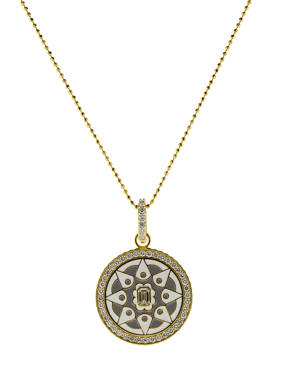 BUDDHA MAMA-Large Tile Coin Pendant-YELLOW GOLD
