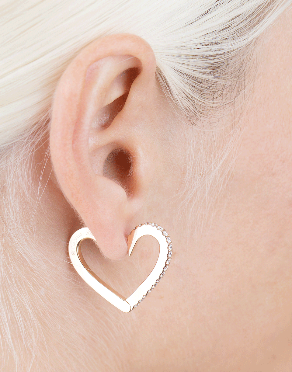 CADAR-Small Endless Heart Earrings-ROSE GOLD