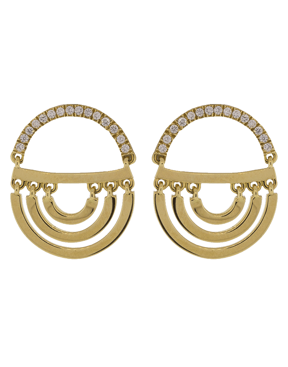 CADAR-Twin Drop Earrings-YELLOW GOLD