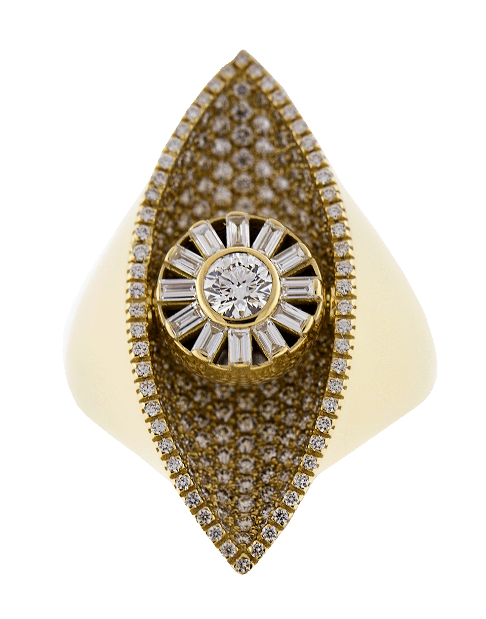 CADAR-Reflection Diamond Cocktail Ring-YELLOW GOLD