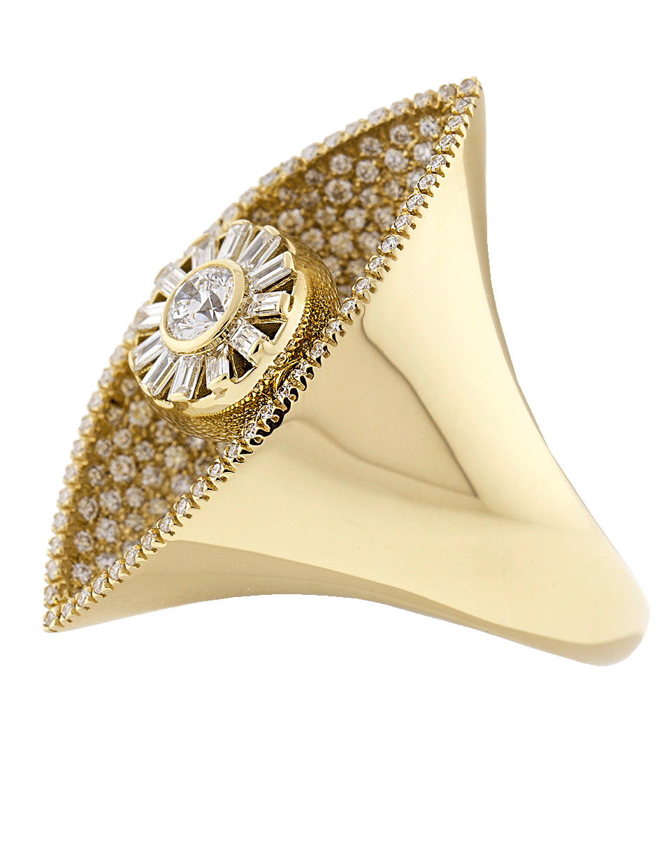 CADAR-Reflection Diamond Cocktail Ring-YELLOW GOLD