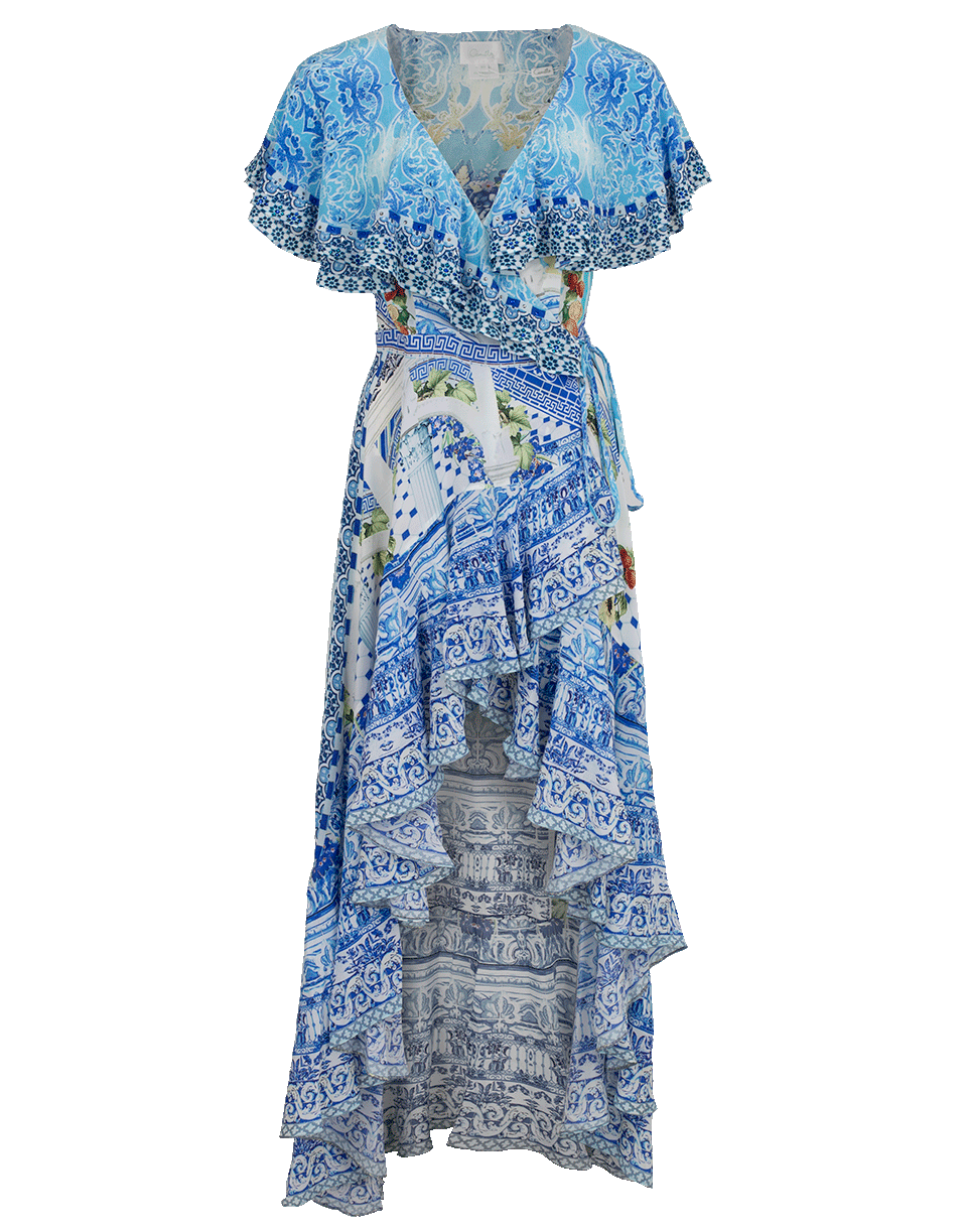CAMILLA-Frill Sleeve Long Dress-