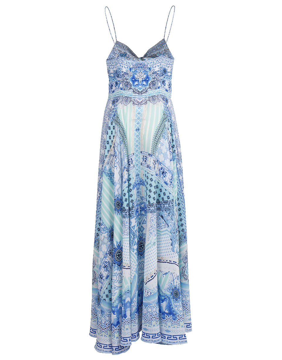CAMILLA-Tie Front Maxi Dress-