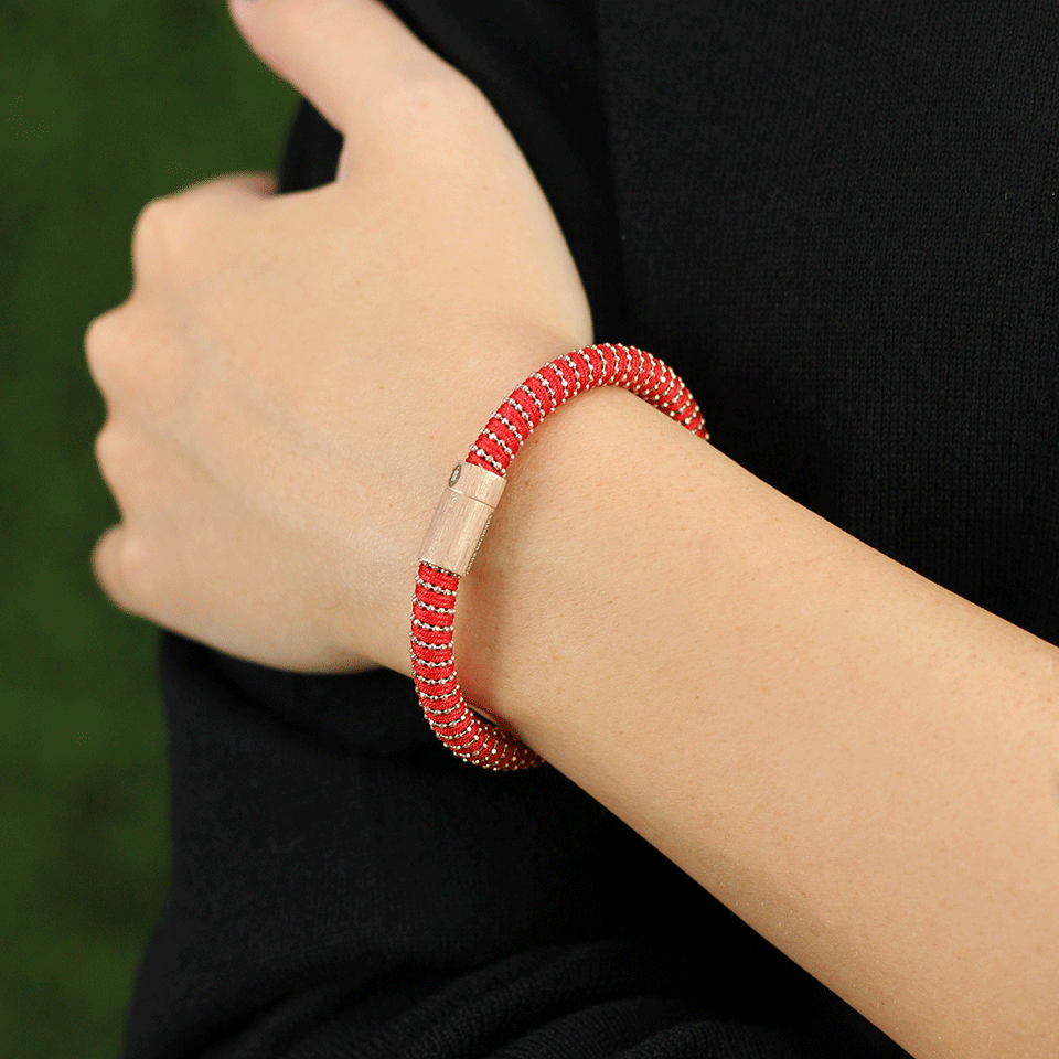 CAROLINA BUCCI-Red Twister Band Bracelet-RED