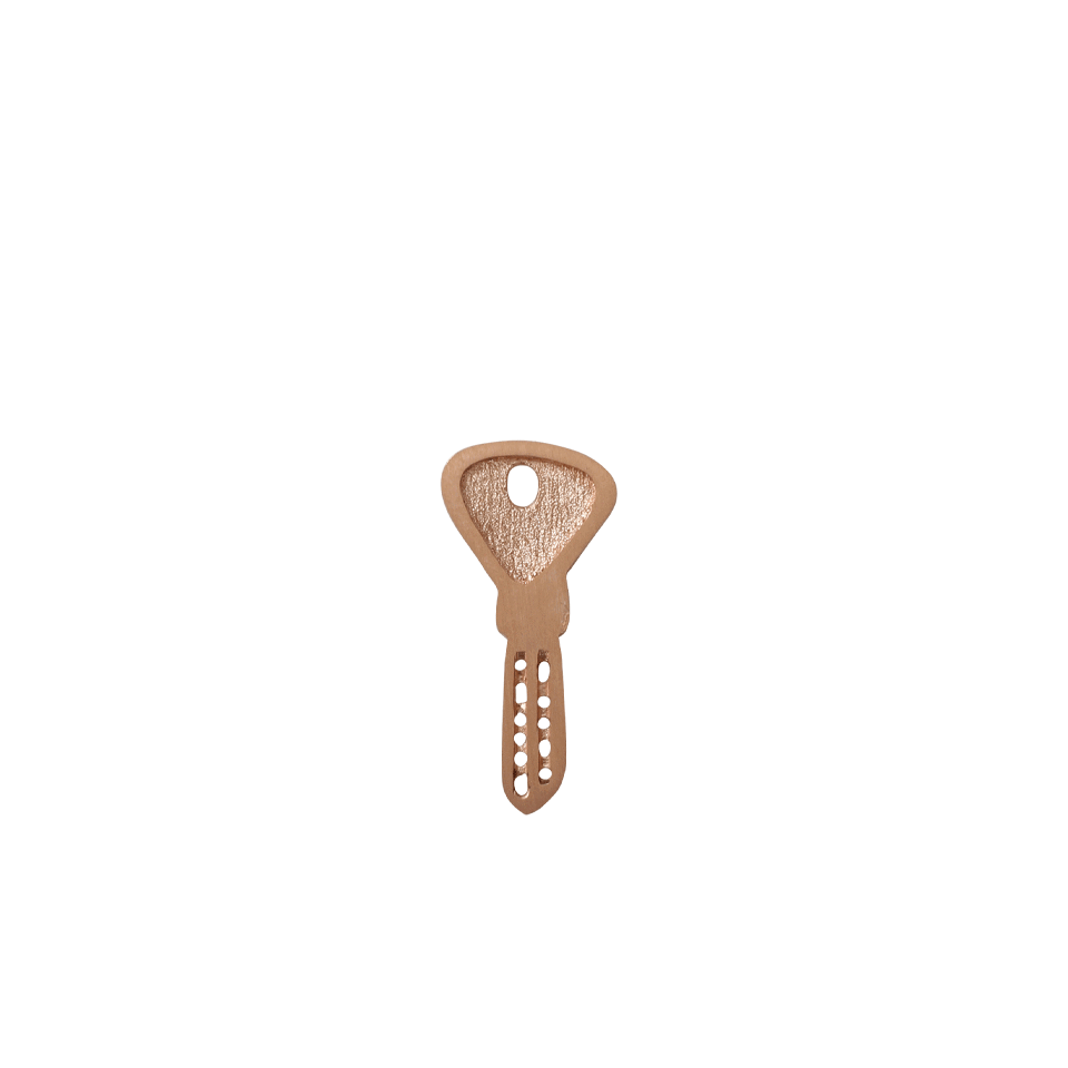 CAROLINA BUCCI-Looking Glass Small Satin Key Pendant-ROSE GOLD