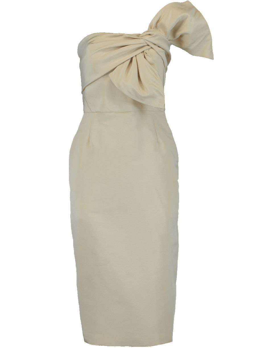 CATHERINE REGEHR-Wrap Bow Dress-CHAMPANE