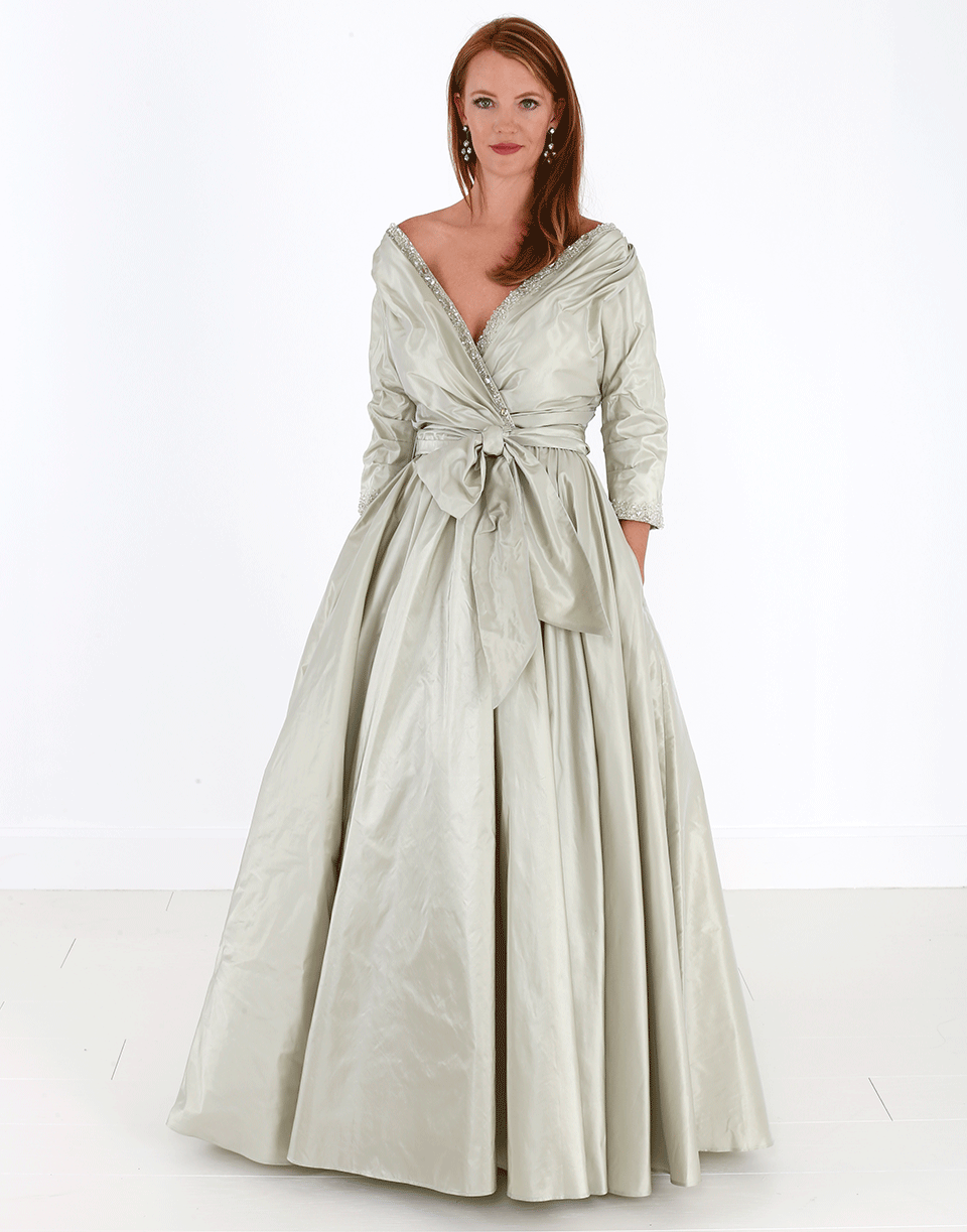 CATHERINE REGEHR-Circle Skirt Gown-CELADON