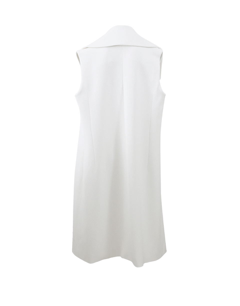 CUSHNIE-Long Line Open Vest-WHITE