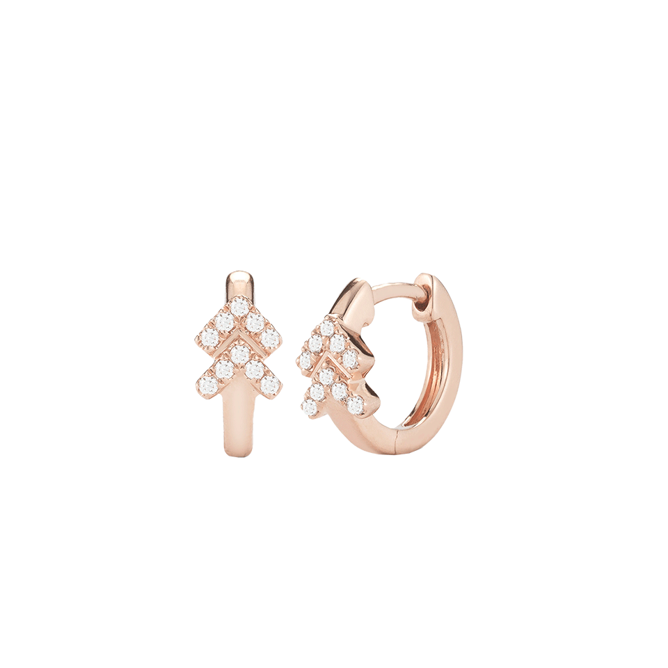 DANA REBECCA DESIGNS-Kathrynn Lynn Diamond Huggie Earrings-ROSE GOLD