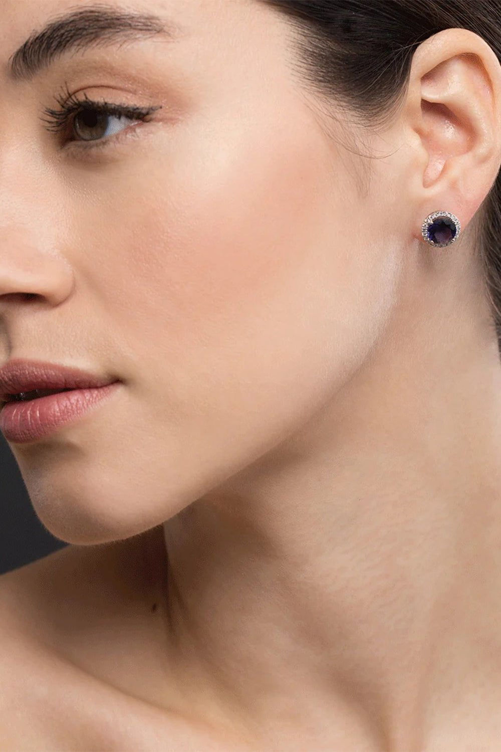 Anna Beth Iolite Stud Earrings With Diamond Pave JEWELRYFINE JEWELEARRING DANA REBECCA DESIGNS   