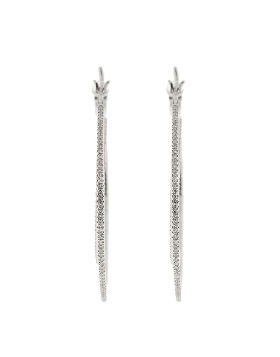 DANA REBECCA DESIGNS-Diamond Hoop Earrings-WHITE GOLD