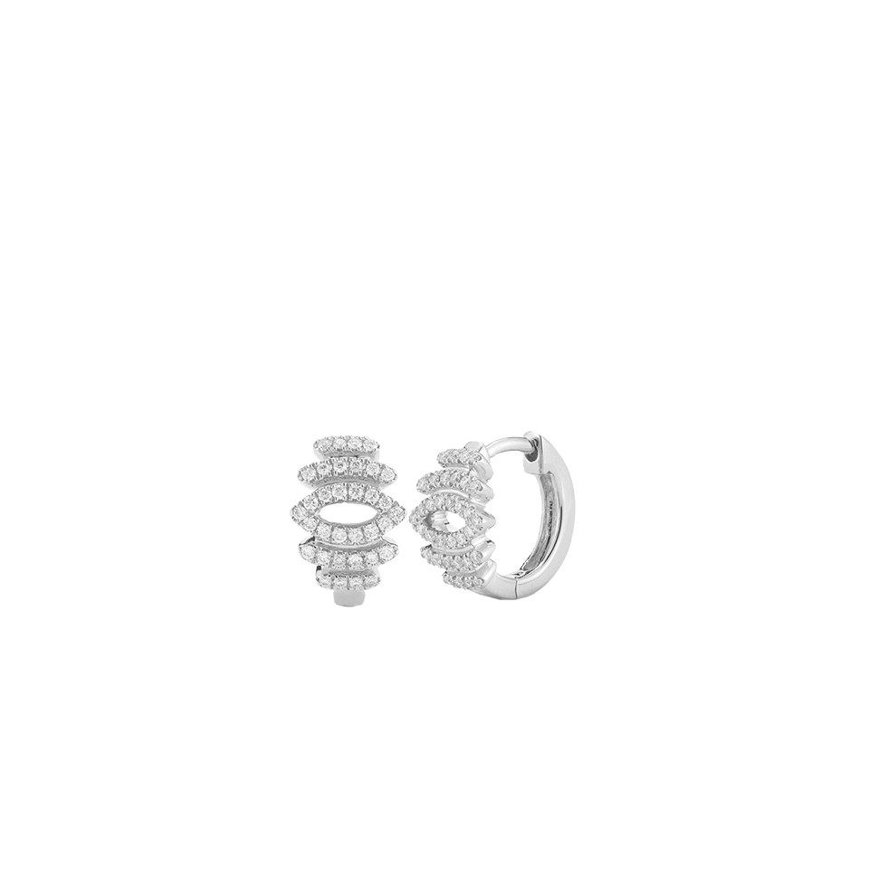 DANA REBECCA DESIGNS-Lori Page Diamond Huggie Earrings-WHITE GOLD