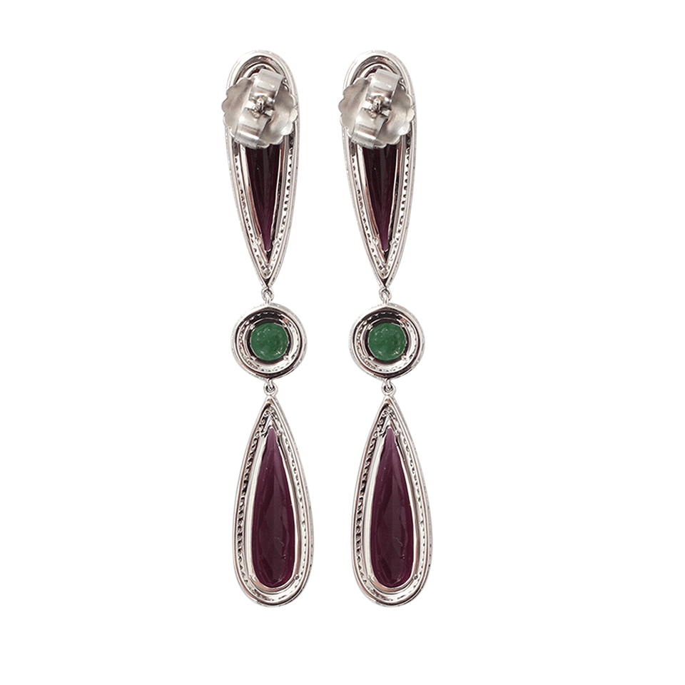 DANA REBECCA DESIGNS-Purple Tourmaline Drop Earrings-WHITE GOLD