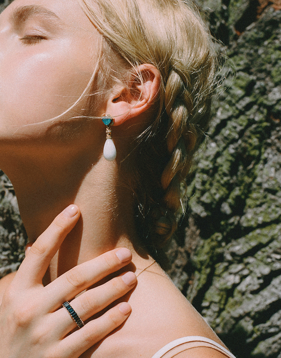 DANA REBECCA DESIGNS-Boulder Opal Earrings-YELLOW GOLD