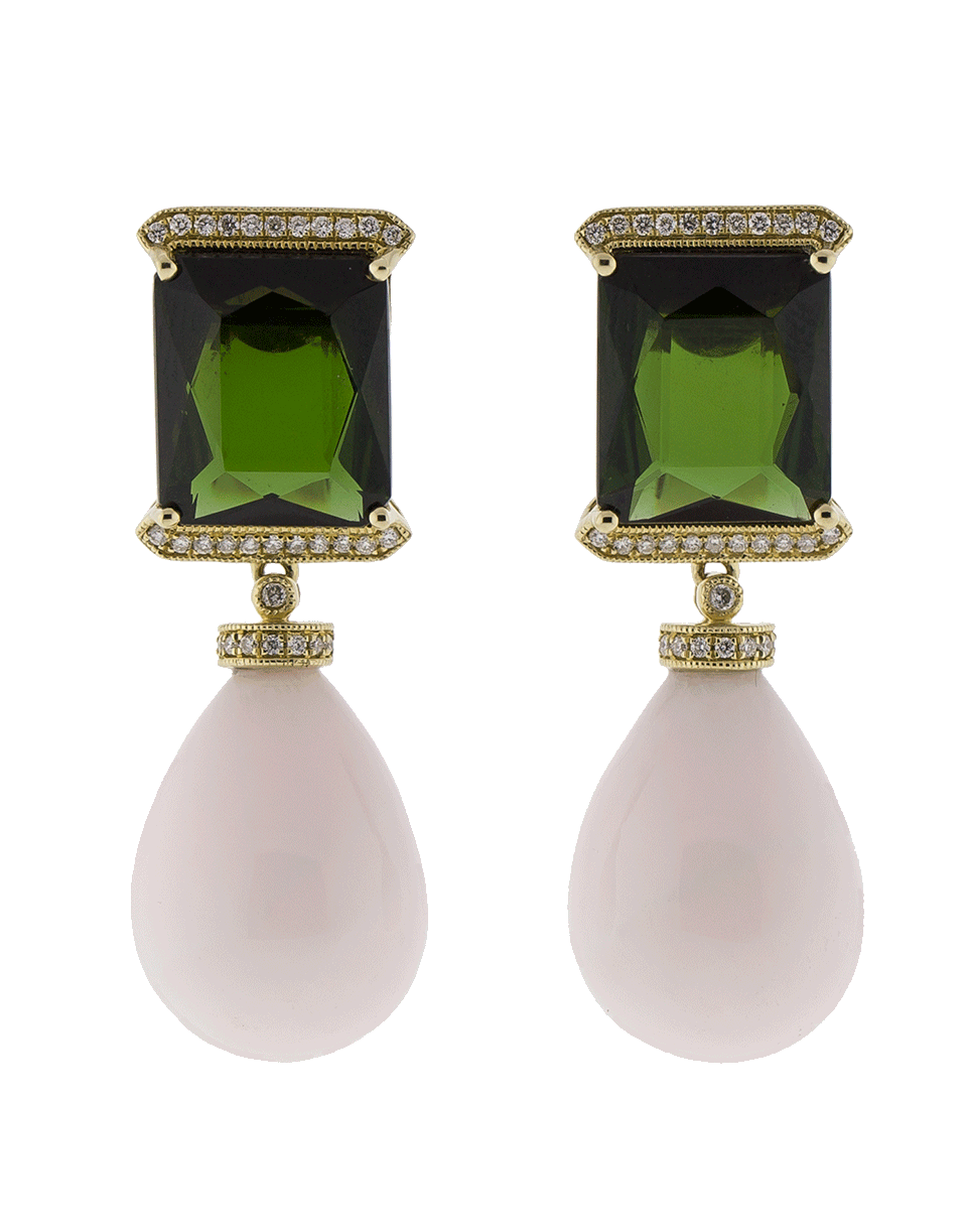 DANA REBECCA DESIGNS-Tourmaline & Aragonite Earrings-YELLOW GOLD