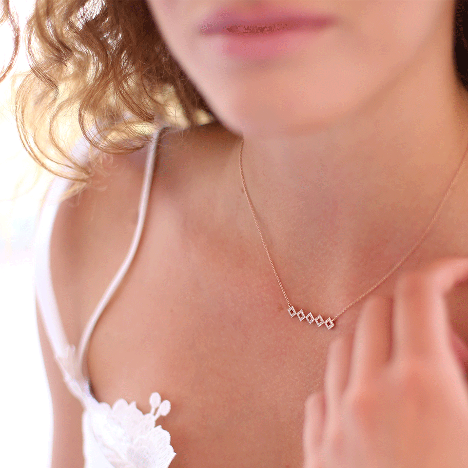 DANA REBECCA DESIGNS-Lisa Michelle Diamond Pendant Necklace-ROSE GOLD