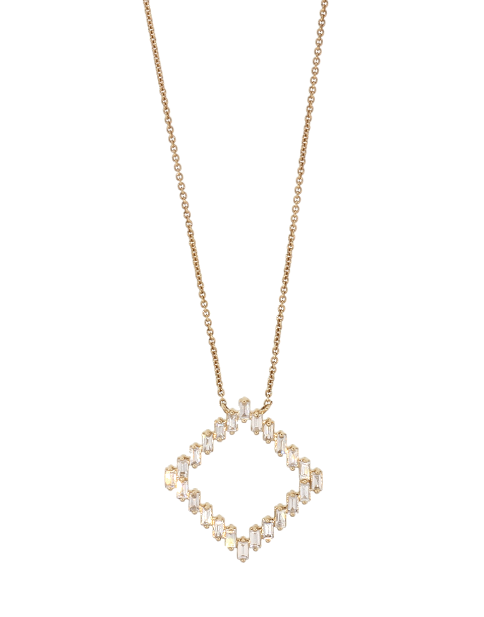 DANA REBECCA DESIGNS-Sadie Pearl Diamond Baguette Necklace-ROSE GOLD