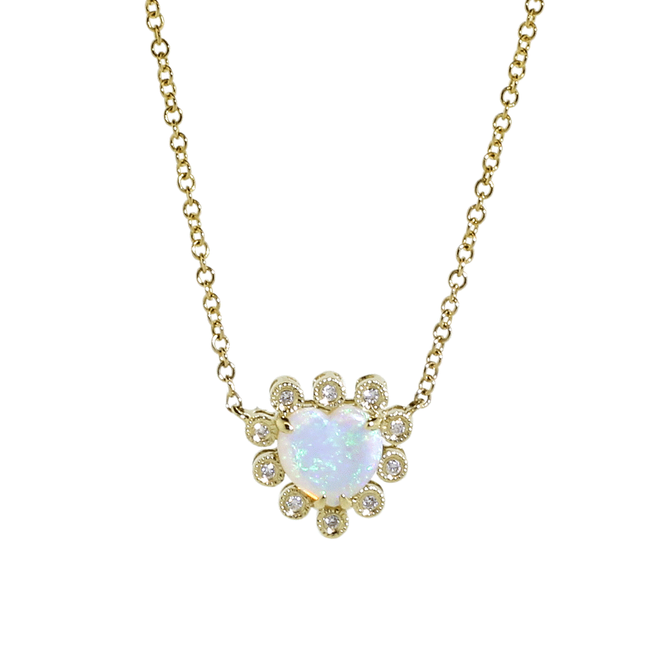 DANA REBECCA DESIGNS-Opal Heart Necklace-YELLOW GOLD