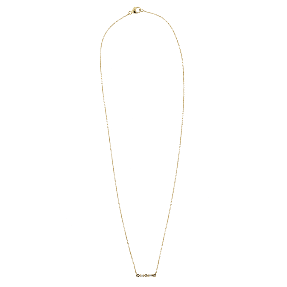 DANA REBECCA DESIGNS-Sadie Pearl Diamond Baguette Necklace-YELLOW GOLD