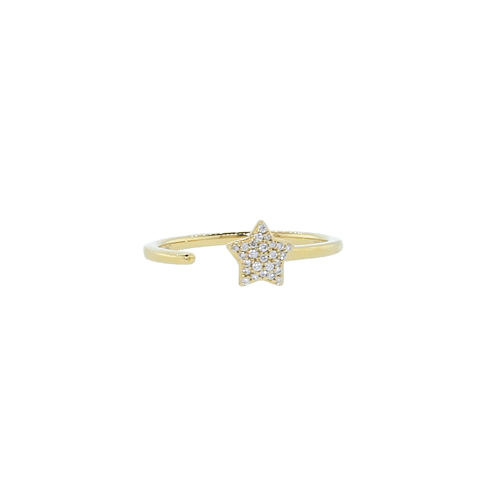 DANA REBECCA DESIGNS-Diamond Pave Star Ring-YELLOW GOLD