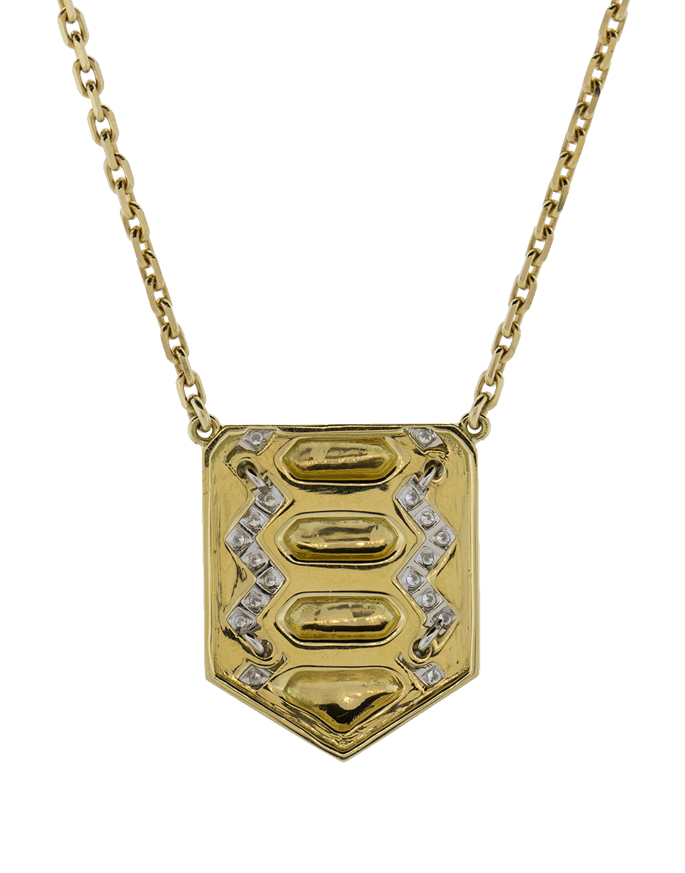 DAVID WEBB-Shield Necklace-YELLOW GOLD