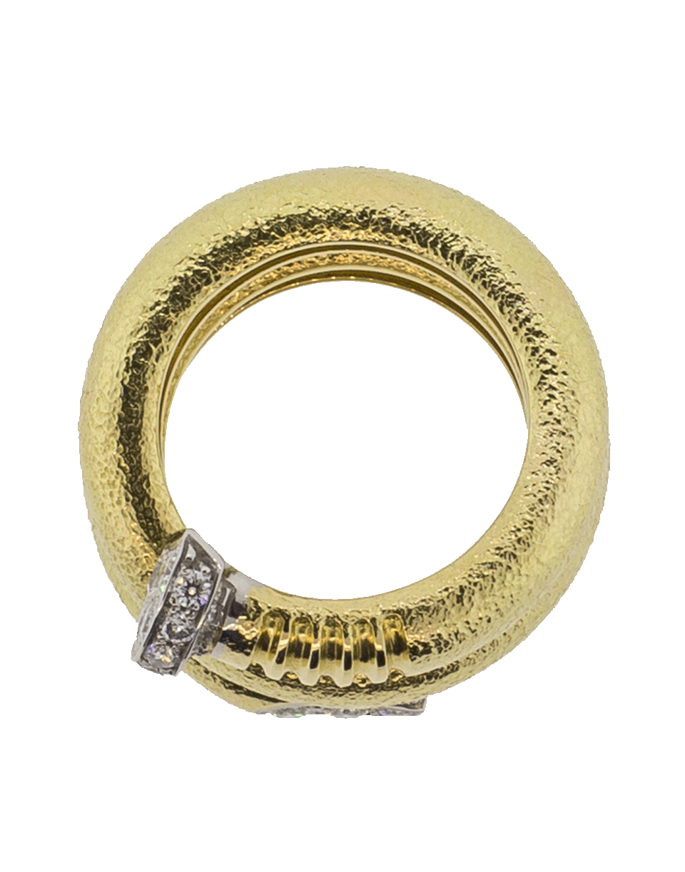 DAVID WEBB-Hammered Diamond Nail Ring-YELLOW GOLD