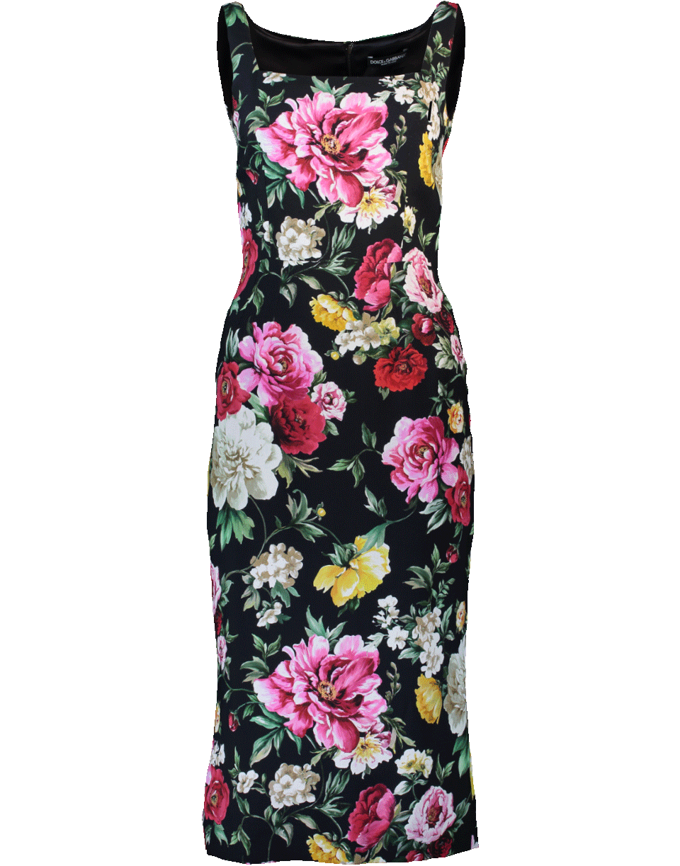DOLCE & GABBANA-Floral Fitted Dress-
