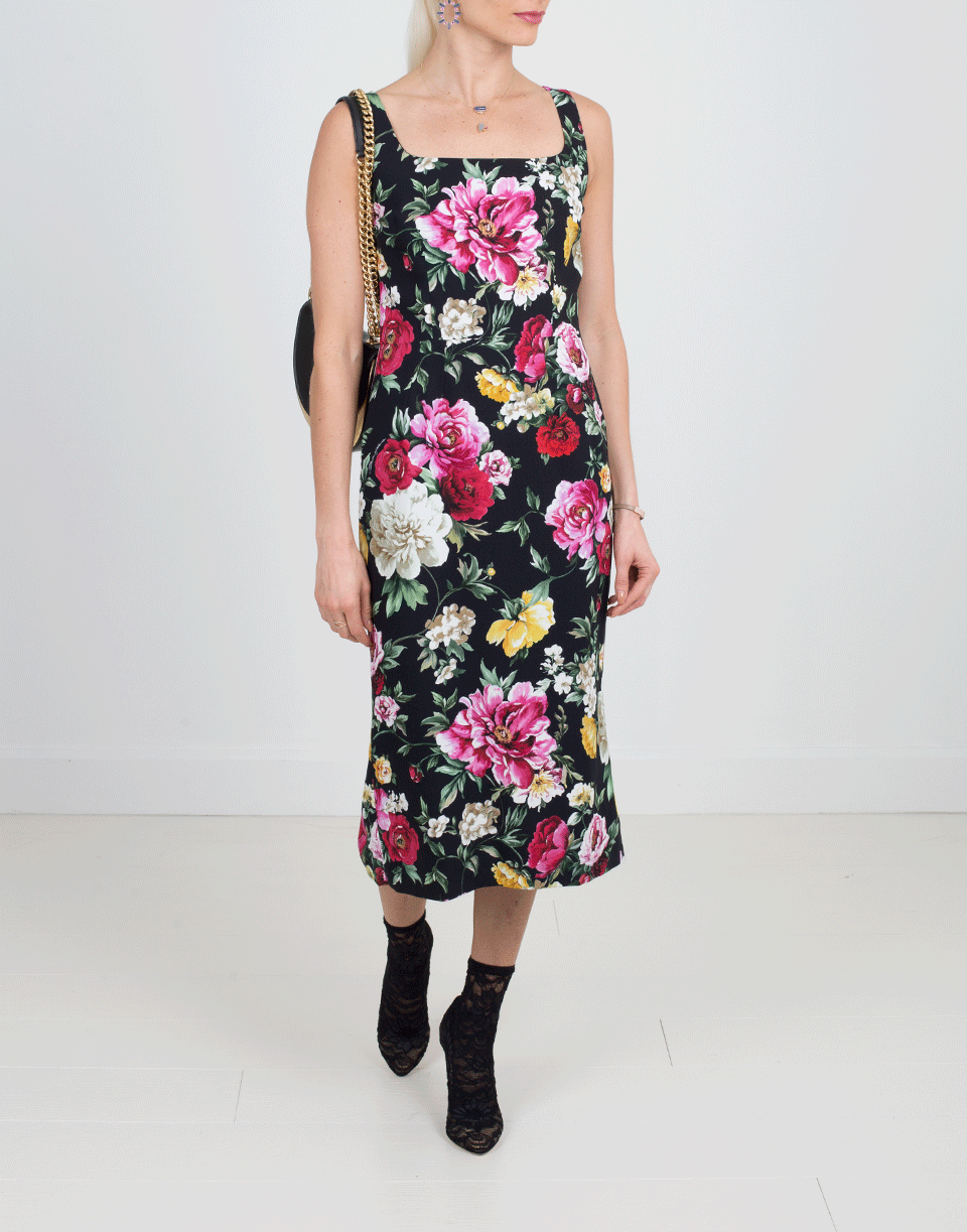 DOLCE & GABBANA-Floral Fitted Dress-
