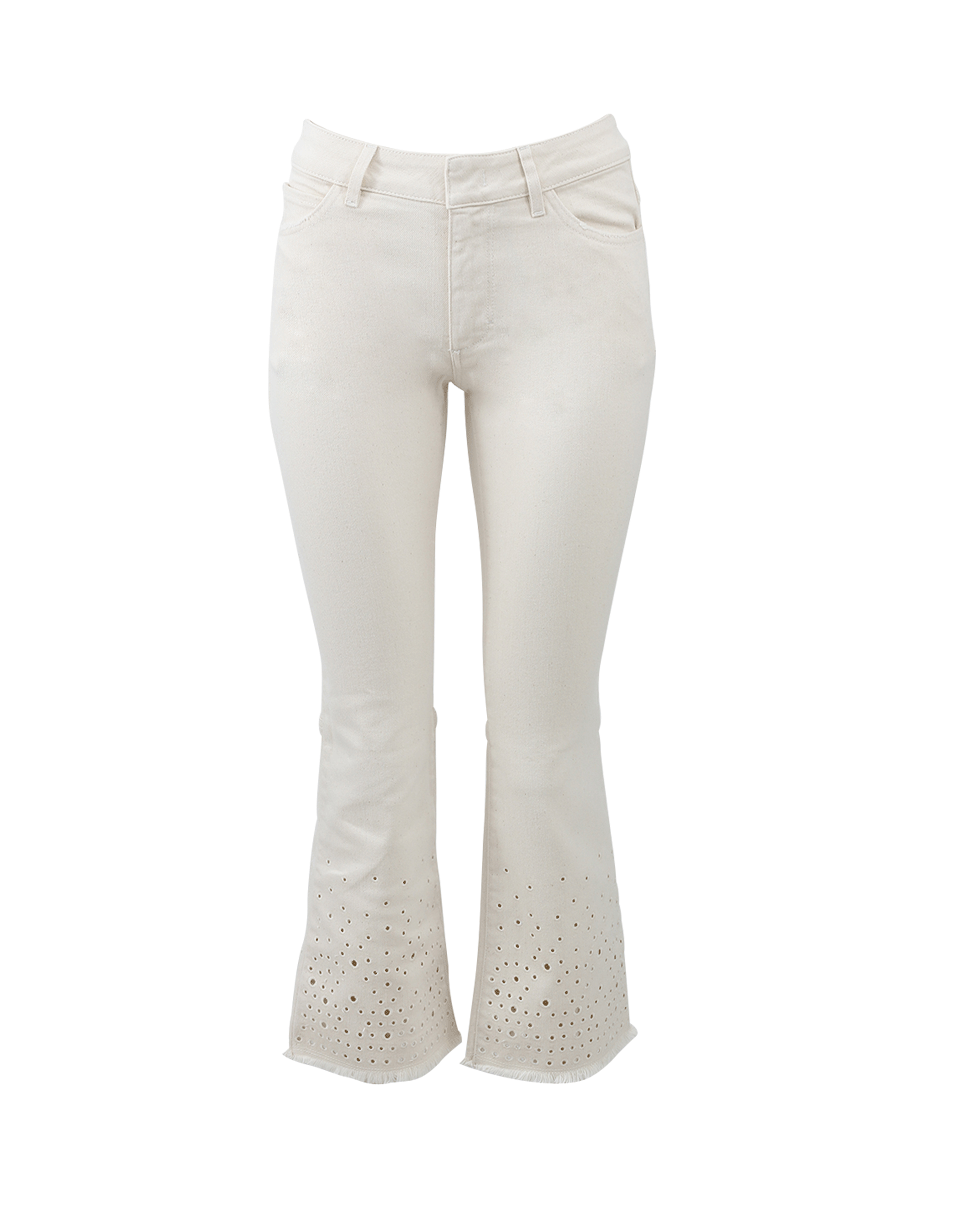 Cropped Flare Embroidered Jean CLOTHINGPANTDENIM DOROTHEE SCHUMACHER   